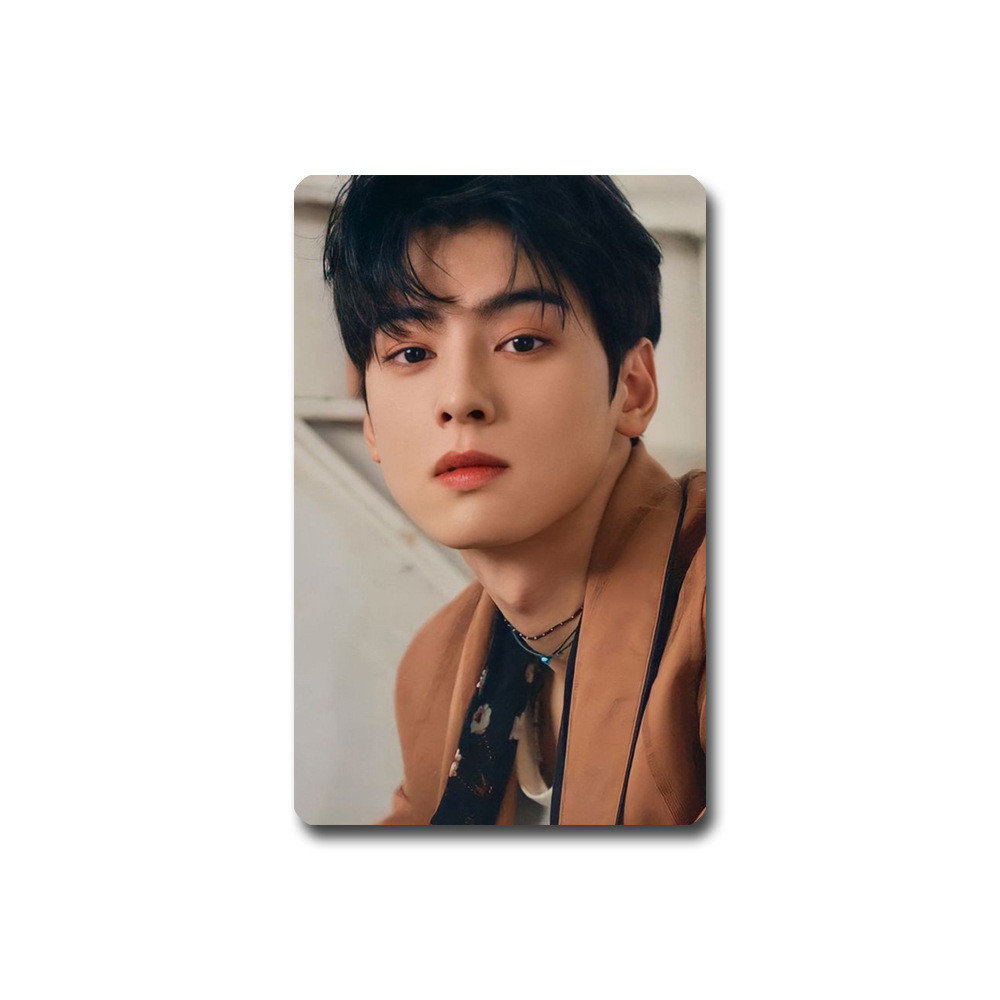 สติ๊กเกอร์การ์ดคริสตัล ASTROHA สติ๊กเกอร์การ์ดคอลเลกชัน Cha EunWoo การ์ดรถบัสสไตล์เดียวกัน Cha EunWo