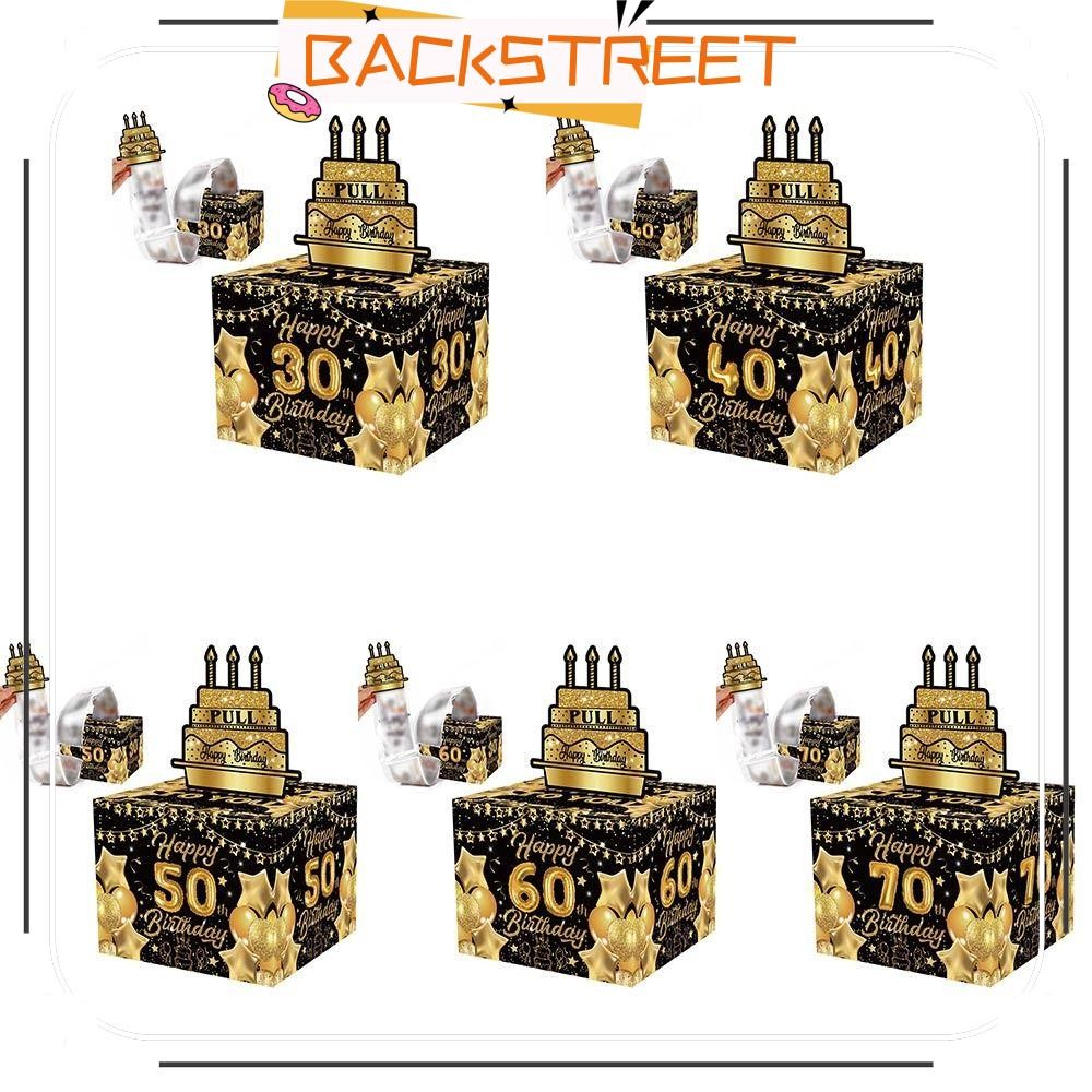 BACKSTAGE Birthday Money Box, กระดาษ 30th 40th 50th Cash Pull Gift Boxs, Fuuny Birthday Creative Hap
