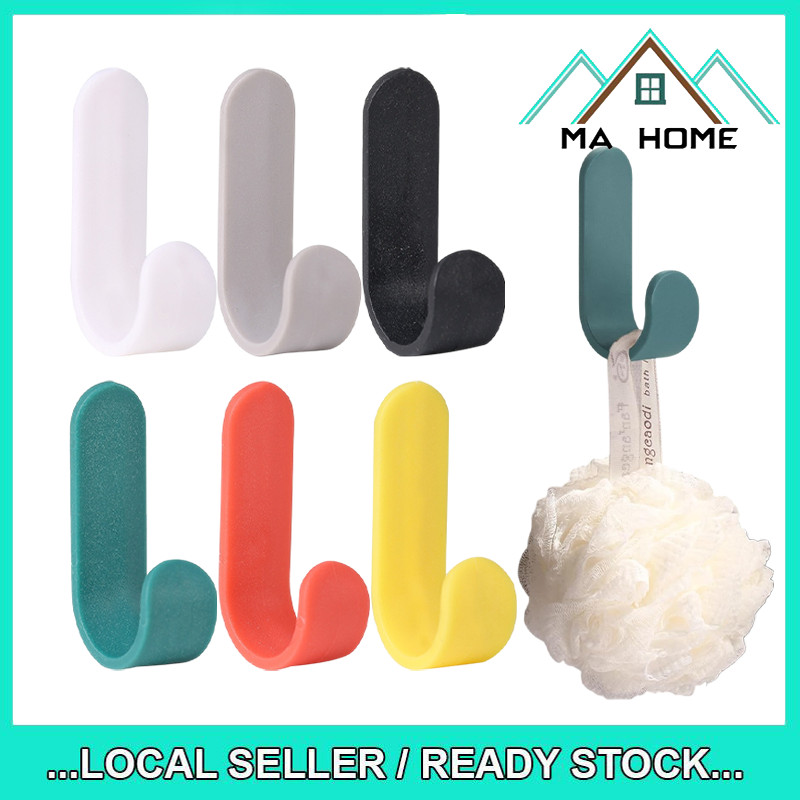 MA Home J-Hook Traceless กาว J-Hook Wall Mount Mini Nordic Hooks สําหรับแขวนรายการด้านหลังประตูใช้