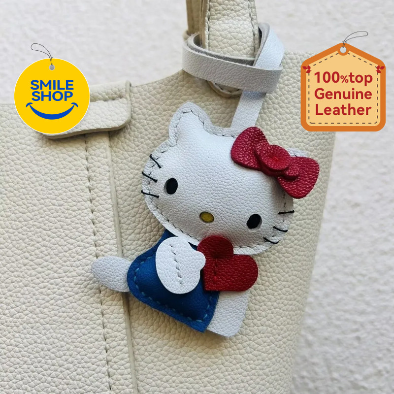 จี้ห้อยกระเป๋าแฮนด์เมด hello kitty สินค้า Blue hello kitty เย็บสองด้าน ของขวัญวันเกิดที่สร้างสรรค์