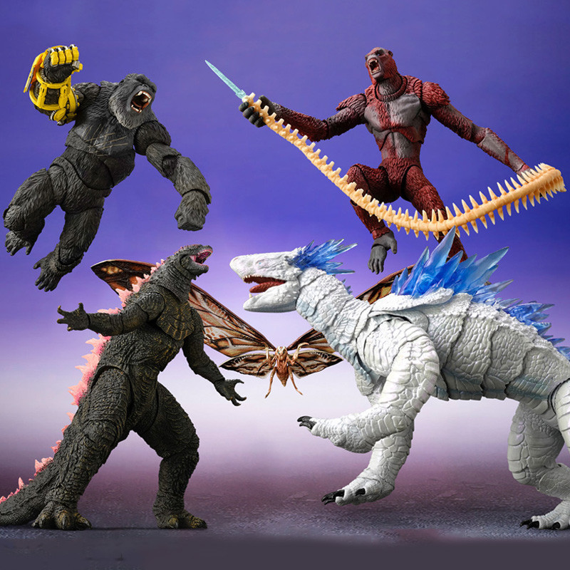 ▼คิงคองเทียบกับ Godzilla 2 Snow Magic Stone Mu Handan Office SHM Movable Monster Model เครื่องประดับ
