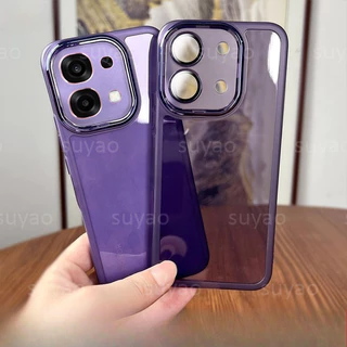 สําหรับOppo A6C A6S A6T A6Pro A6 Pro A6X 2025 เคสโทรศัพท์สแควร์ปลอกOppoA6Pro OppoA6T OppoA6X Clear Softคู่กันกระแทกTPUชุบโปร่งใสแฟชั่นปกหลัง