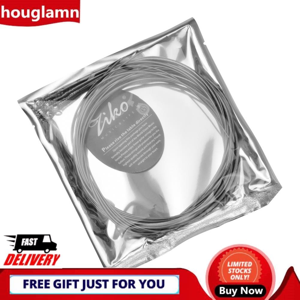 Houglamn Houglamn Bass Guitar Strings 5PCS hex โลหะผสมเหล็กทดแทนความตึงเครียดแสงสำหรับร็อคฟังค์ดนตรี