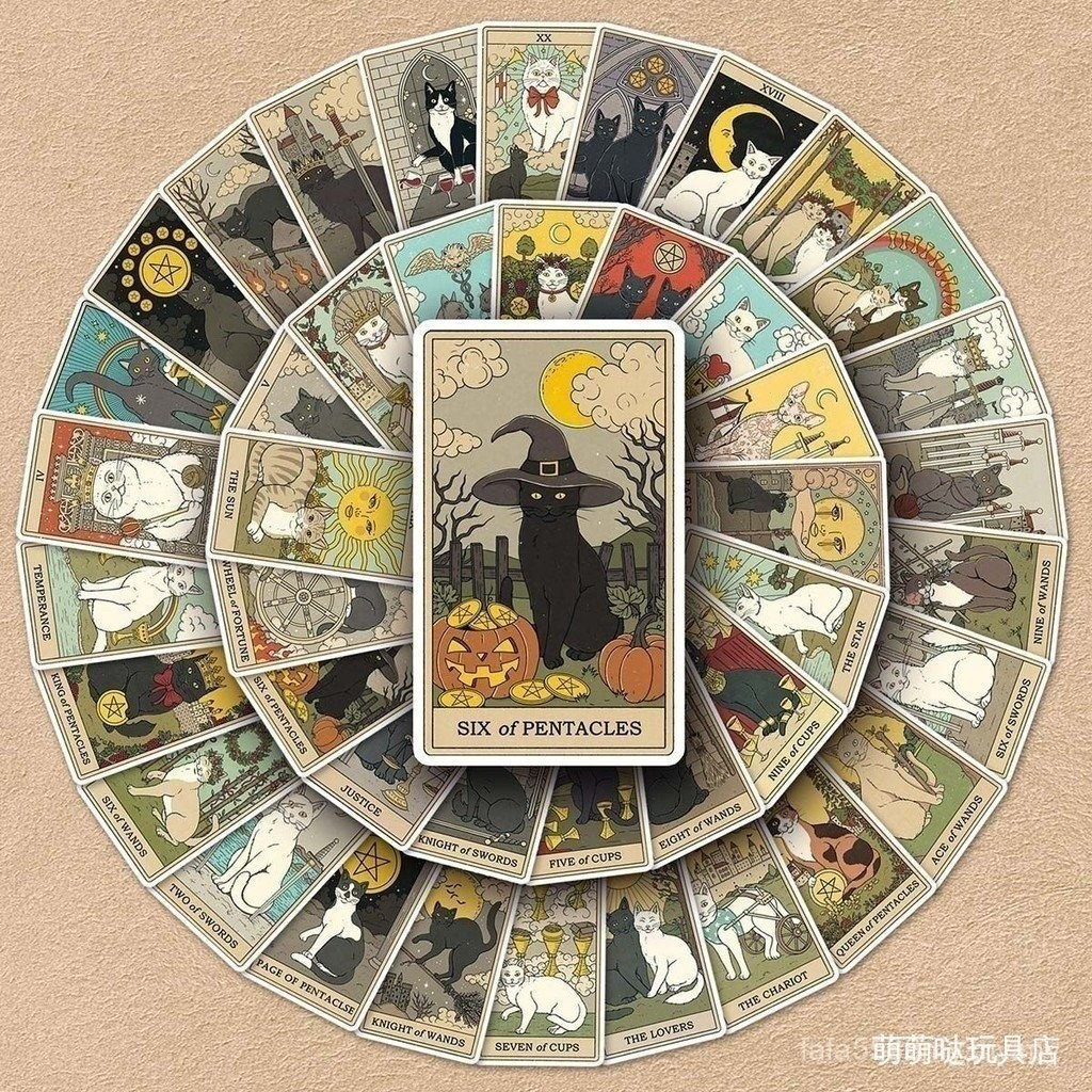 ไพ่ทาโรต์/ไพ่ ไพ่ทาโร่/ไพ่ ไพ่ทาโร่/ไพ่ ไพ่ทาโร่/ไพ่78ชิ้นแมวย้อนยุคไพ่ทาโรต์กราฟฟิตีสเก็ตบอร์ดโทรศัพท์มือถือสร้างสรรค์แนวโน้มกระเป๋าตกแต่งกันน้ําทําเองสติก