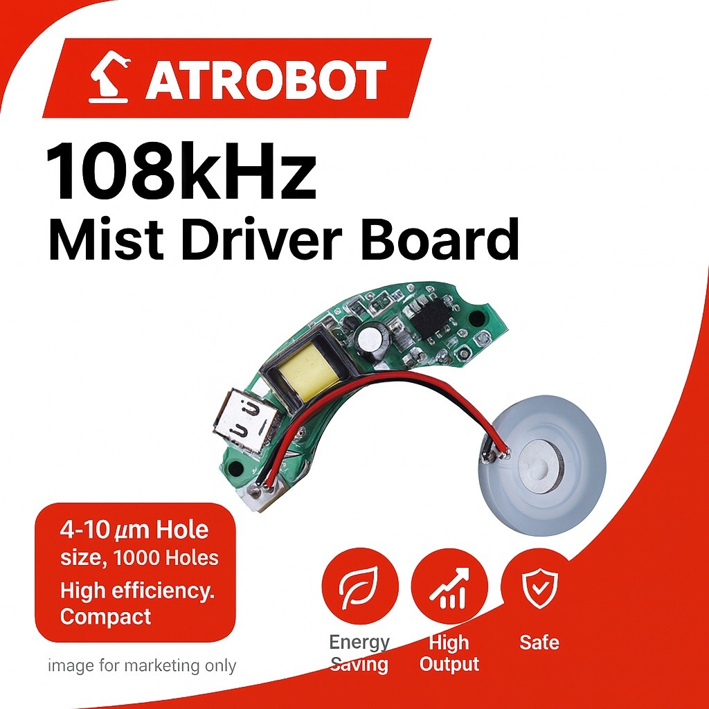 108kHz Mist Driver บอร์ดไดรเวอร์ USB 5V 2W (For M-1 Hydration/Hydrating Device) แผ่น 16มม 1000รู ประ