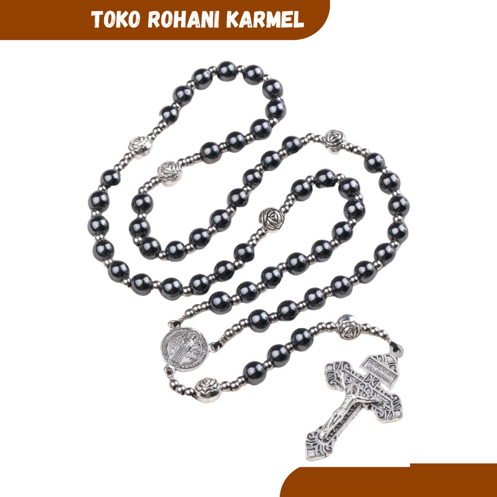 ONYX CATHOLIC ROSARY NECKLACE / ROSARY ของแท้ / ROSARY ผู้หญิง / NATURAL STONE ROSARY / KONTAS