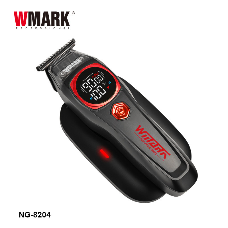 WMARK NG-8204 เครื่องโกนหนวดชาร์จไร้สายระดับมืออาชีพพร้อมมอเตอร์แปรง ใบมีด DLC ปัตตาเลี่ยนผมที่คมชัด