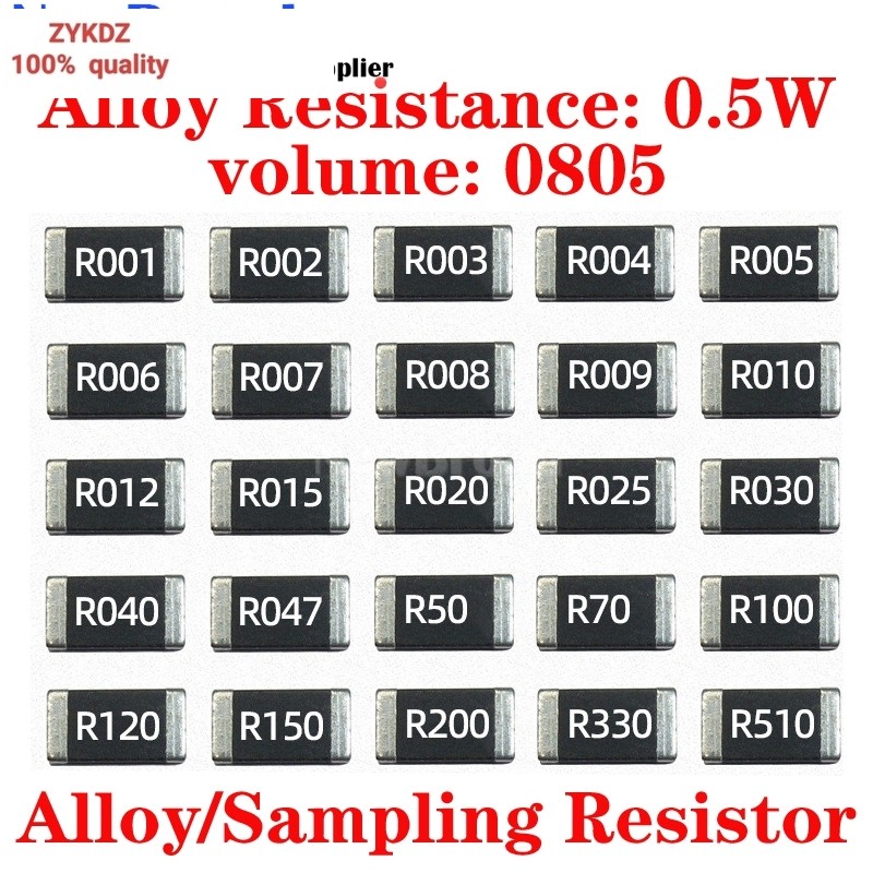 20 ชิ้น/ล็อต SMD Alloy Sampling Resistor 08805 1/2W 0.5W 1% การตรวจจับ Current ตัวต้านทานกําลังสูง R