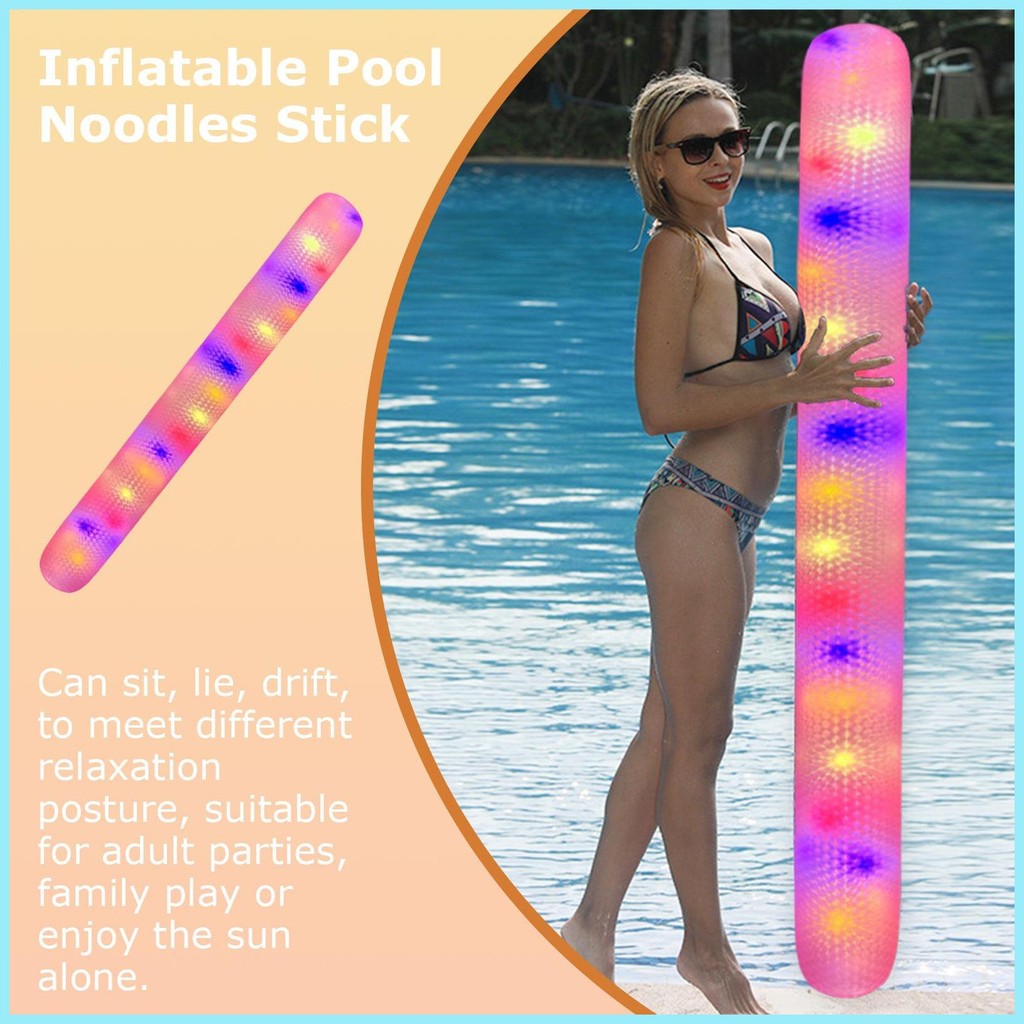 Inflatable Pool Noodles สําหรับผู้ใหญ่ Blow Up Pool Sticks สําหรับการเดินทางยักษ์กลางแจ้งน้ําลอยของเ