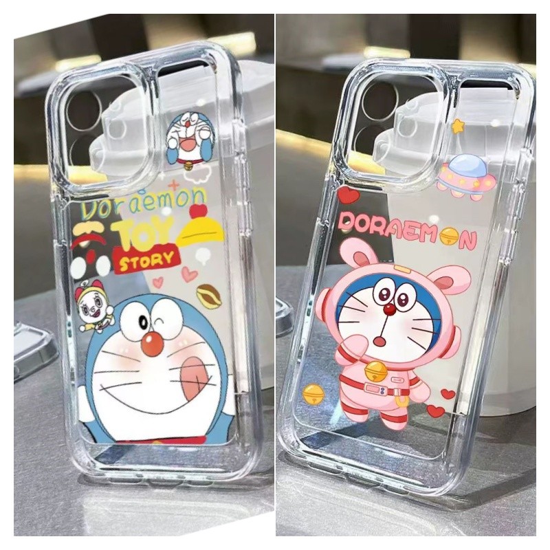 การ์ตูนโดราเอมอนปลอกสําหรับOPPO Reno 13F 12F 11F 13 12 11 Pro Reno 10 Pro Plus 5G Reno13F Reno13 Reno12 Reno12Fฝาครอบโทรศัพท์ใสนุ่ม