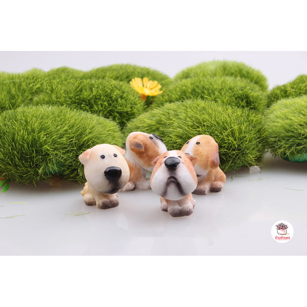 หมาจมูกโต [ เซต 4 ชิ้น ] ตุ๊กตาจิ๋ว โมเดลจิ๋ว แต่งสวน ตุ๊กตาแต่งสวนจิ๋ว ตุ๊กตาจัดสวนถาด - รูปที่ 4