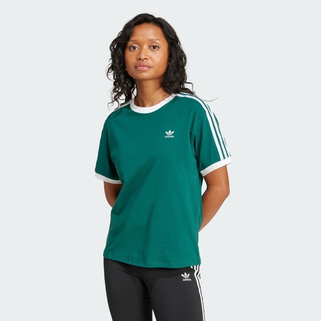 adidas Lifestyle 3-Stripes Tee Women Green JD4571