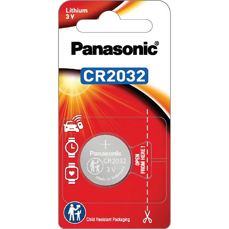 ล็อตใหม่ ของแท้ 100% ถ่านกระดุม Panasonic CR2032 ถ่าน (1ก้อน)