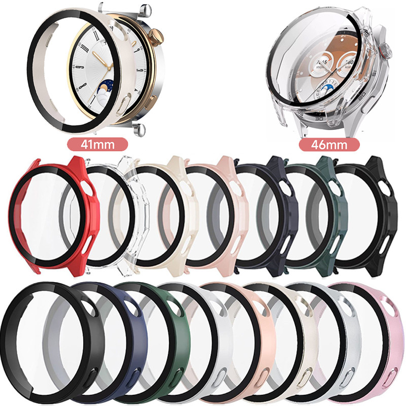 กระจก + ฝาครอบ พีซี เข้ากันได้กับนาฬิกา หัวเว่ย GT 6 46 มม. 41 มม. กรณีครอบคลุมเต็มรูปแบบป้องกันกันชนอุปกรณ์เสริม