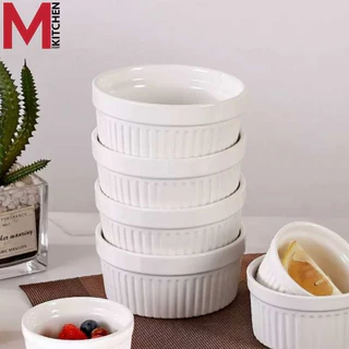 M KITCHEN ถ้วยคัพเค้ก ถ้วยน้ำจิ้ม ถ้วยอบขนม เซรามิค 7.5/9/10cm เข้าไมโครเวฟ ได้เข้าเตาอบได้ (A3)