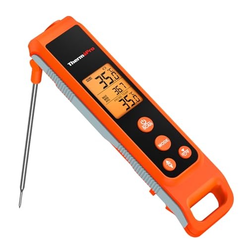 【Innovative】2-in-1 Cooking Thermometer, Non-contact and Contact with Probe, Infrared Thermometer, Di
