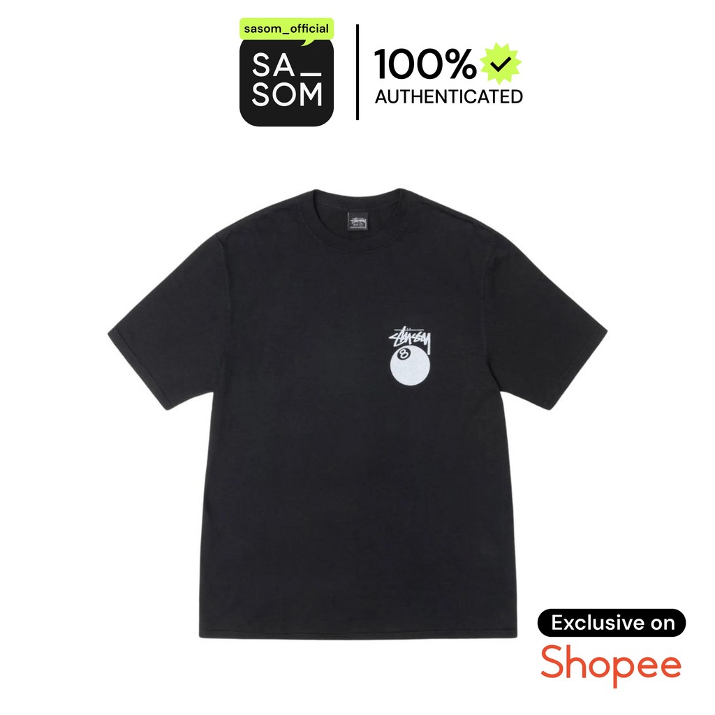 Stussy 8 Ball Tee Pigment Dyed Black | ของแท้ ตรวจสอบโดย SASOM