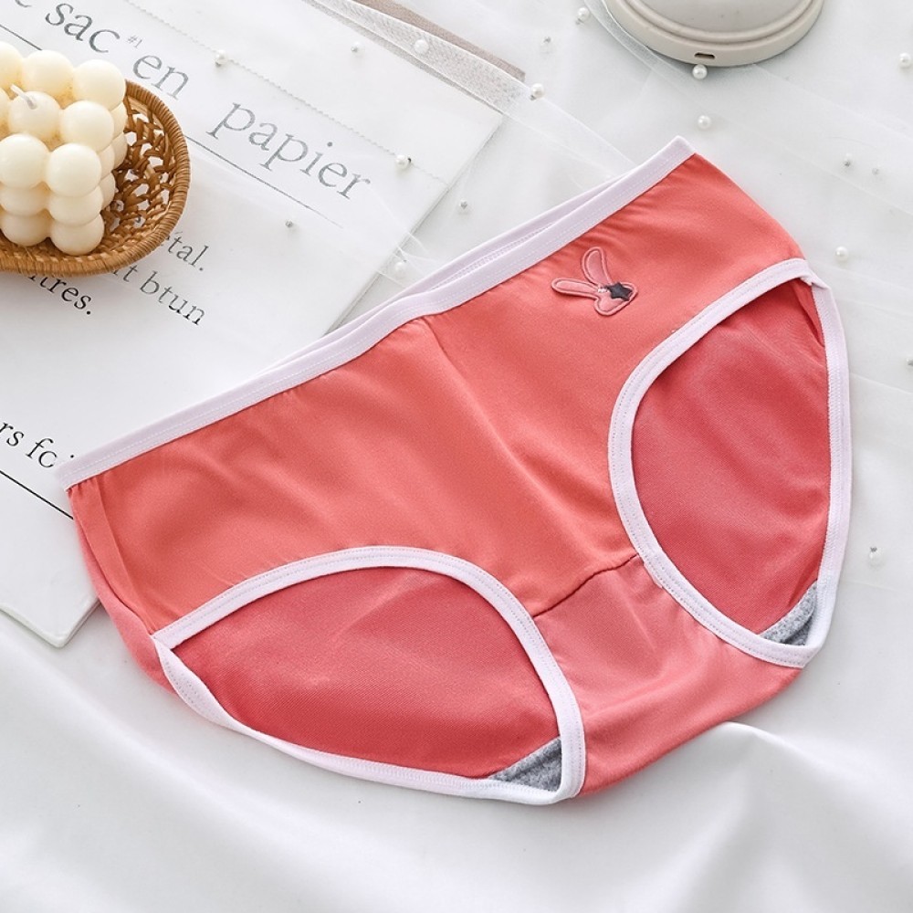 Cs08กางเกงในหญิงสไตล์ญี่ปุ่นน่ารักหวานการ์ตูนสาวกลางเอวระบายอากาศไซส์ใหญ่นักเรียนกางเกงขาสั้นสามเหลี