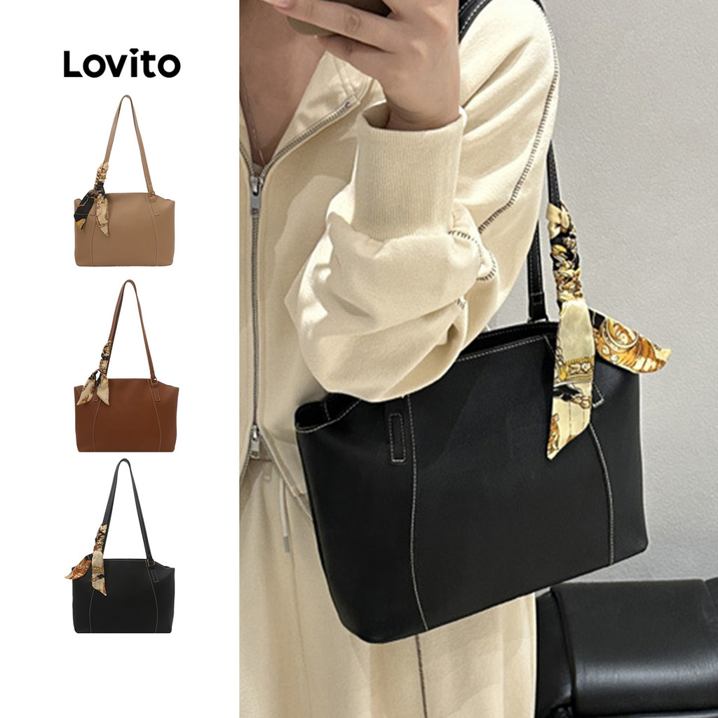 Lovito กระเป๋าโท้ตสะพายไหล่ผู้หญิงเรียบหรู LFA98065