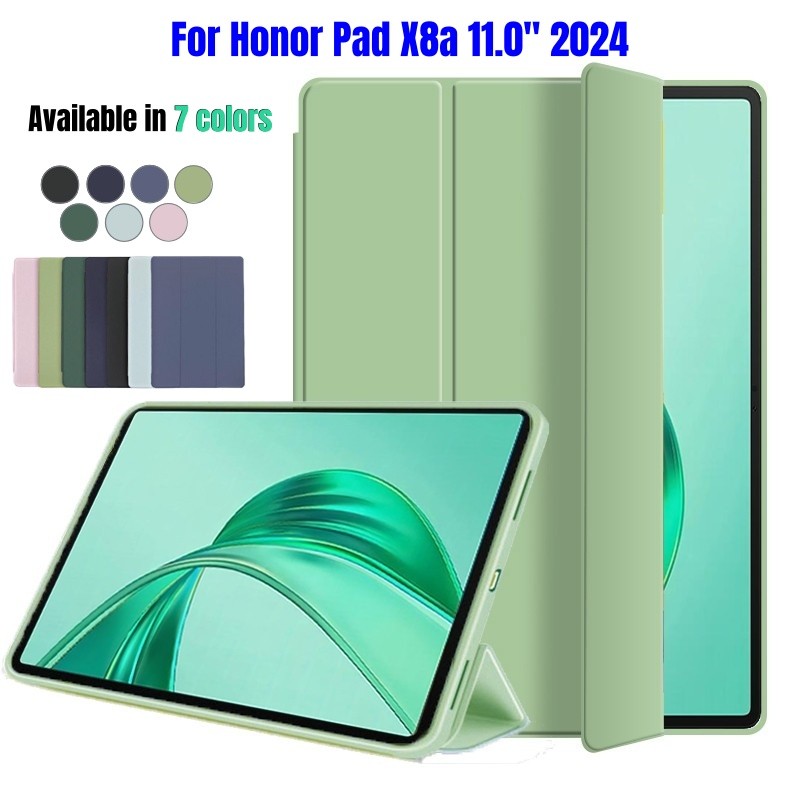 สําหรับ Honor Pad X8a 11.0 " 2024 PADX8A NDL-W09 NDL-L09 ธุรกิจแฟชั่นแม่เหล็กสมาร์ทซิลิโคนเหลวแท็บเล