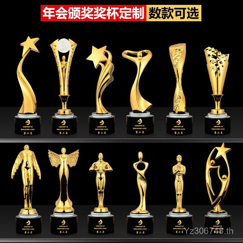 Oscar Medal Trophy โลหะ Golden Man ตัวอักษร Creative Trophy Trophy บาสเกตบอลฟุตบอลเกมคริสตัล IMWG