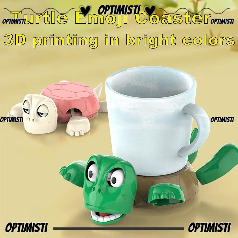 OPTIMISTI Turtle Coaster, Open Eyed Turtle Coaster กันน้ํา Sea Turtle Coaster, ฉนวนกันความร้อนตลกพร้
