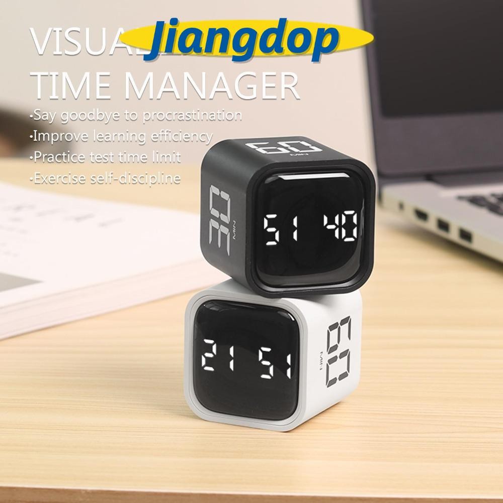 JIANG Digital Cube Timer, 3 Volume ปรับ 5/10/30/60min Pomodoro Timer, Rotation Gravity Sensing Custo