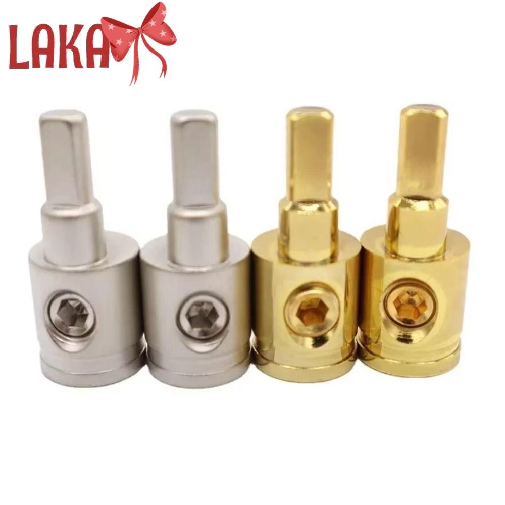 LAKA ขั้วต่อเครื่องเสียงรถยนต์, 0GA 4GA 8GA Gold Silver Car Speaker Wire Terminal, ลดสายไฟทองแดงบริส
