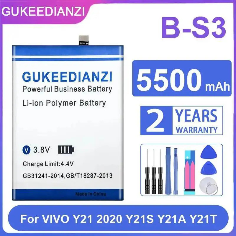 ปลอดภัยแบตเตอรี่โทรศัพท์มือถือ 5500Mah B-S3 สําหรับ Vivo Y21 2020 Y21S Y21A Y21T