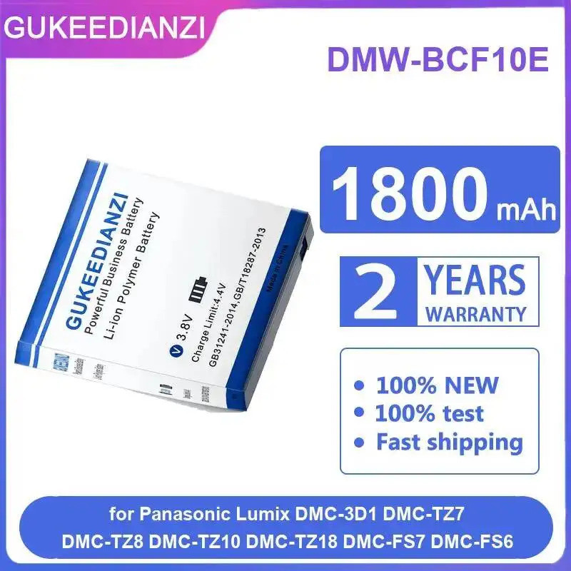 แบตเตอรี่กล้อง Dmw-BCF10E 1800Mah สําหรับ Panasonic Lumix Dmc-3D1 Dmc-TZ7 Dmc-TZ8 Dmc-TZ10 Dmc-TZ18 