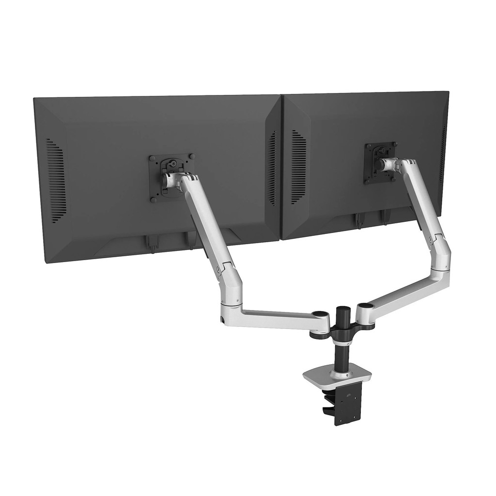 Professional 360 องศาหมุนคุณภาพสูงปรับแก๊สสปริงวงเล็บสนับสนุน Dual Arm Desktop Monitor Stand Dual Mo