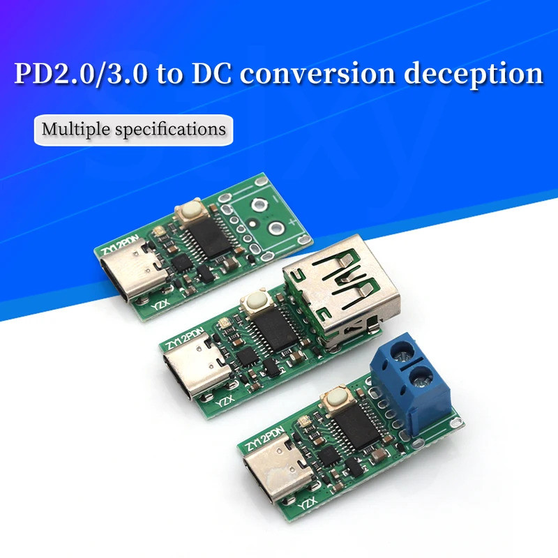 1 ชิ้น ZY12PDN USB-C PD2.0 3.0 ถึง DC Conversion Tricked Fast Charging Trigger Polling Detector แล็ป