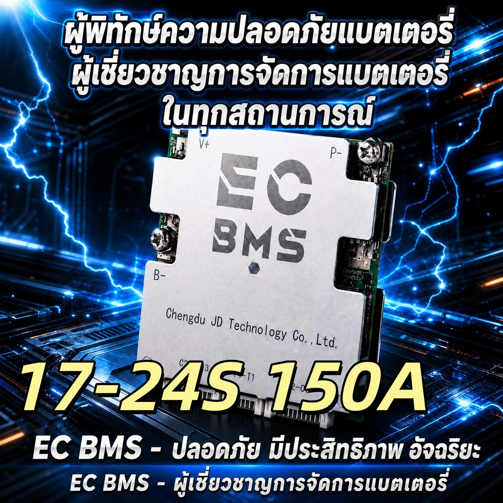 ECBMS BMS จัดการ LiFePO4 ทุกระบบ 4S-32S กระแส 40A-300A Bluetooth