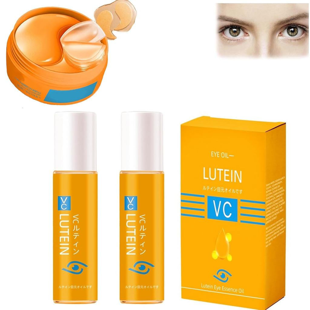 Anti-Wrinkle Eye Essence Oil, Lutein Eye Essence Oil, 5 ชิ้นคอลลาเจน Revitalizing Hydrogel Eye Patch