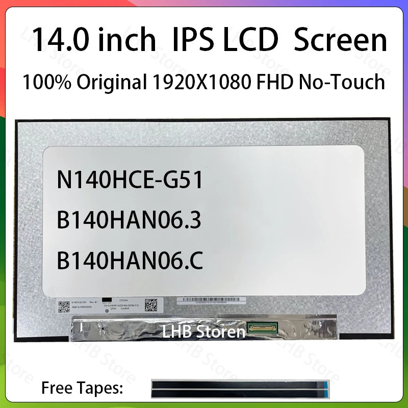 หน้าจอ LCD 14" N140HCE G51 N140HCE-G51 B140HAN06.3 B140HAN06.C Display Matrix Panel Replacement 1920