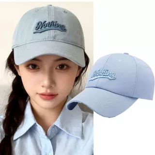 หมวกเบสบอล แบบนิ่ม ปักNOTHING มี6สี คุณภาพสู สไตล์เกาหลี H-046