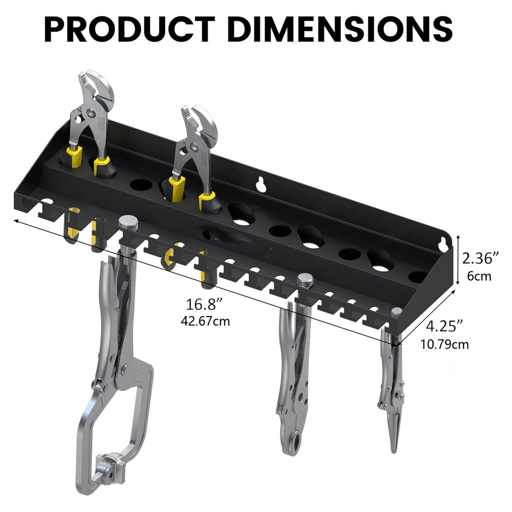 Vise Grip Holder Wall Mount Pliers Storage Rack Organizer
