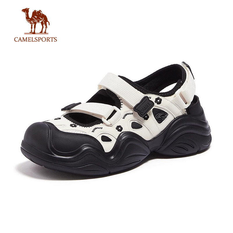 CAMEL SPORTS Womens Chunky Platform Mary Jane Sandals รองเท้าลําลองคัตเอาท์ระบายอากาศ