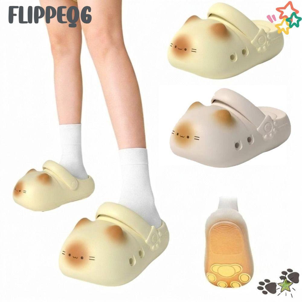 FLIPPEQ6 รองเท้าแตะแมว, แมวด้านล่างกันน้ําล่อแมวขนาดเล็ก, กันลื่นปิดนิ้วเท้ารองเท้าแตะแมวด้านล่างนุ่มสาว