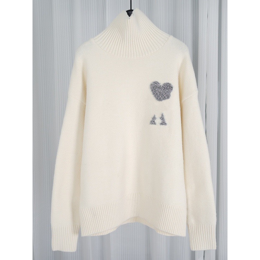 WUGA AM1 Christmas Series Wool Milk White with Silver Heart จัดส่งความสําเร็จ