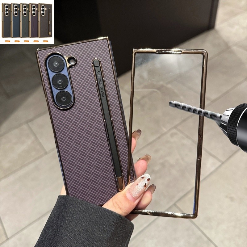Electroplated Checkerboard รูปแบบพร้อมปากกา S สําหรับ Samsung Galaxy Z พับ 8 Ultra Z พับ 7 Z พับ 6 Z