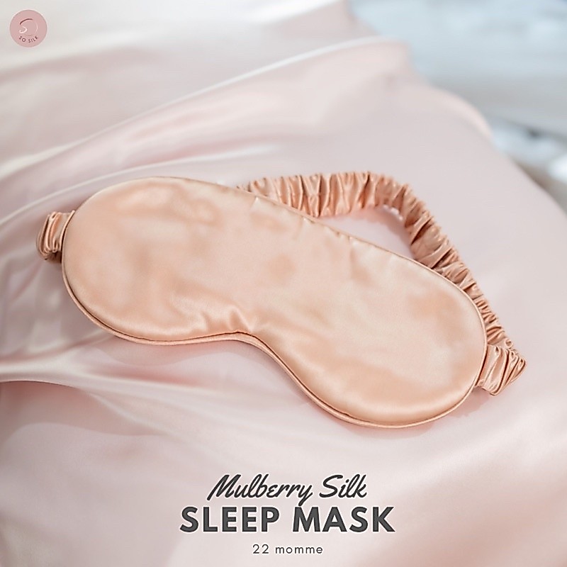 (ฟรีถุงเก็บ) ผ้าปิดตาผ้าไหมมัลเบอร์รี่ ที่ปิดตาผ้าไหม Mulberry silk sleep mask/eye mask by SOSILK