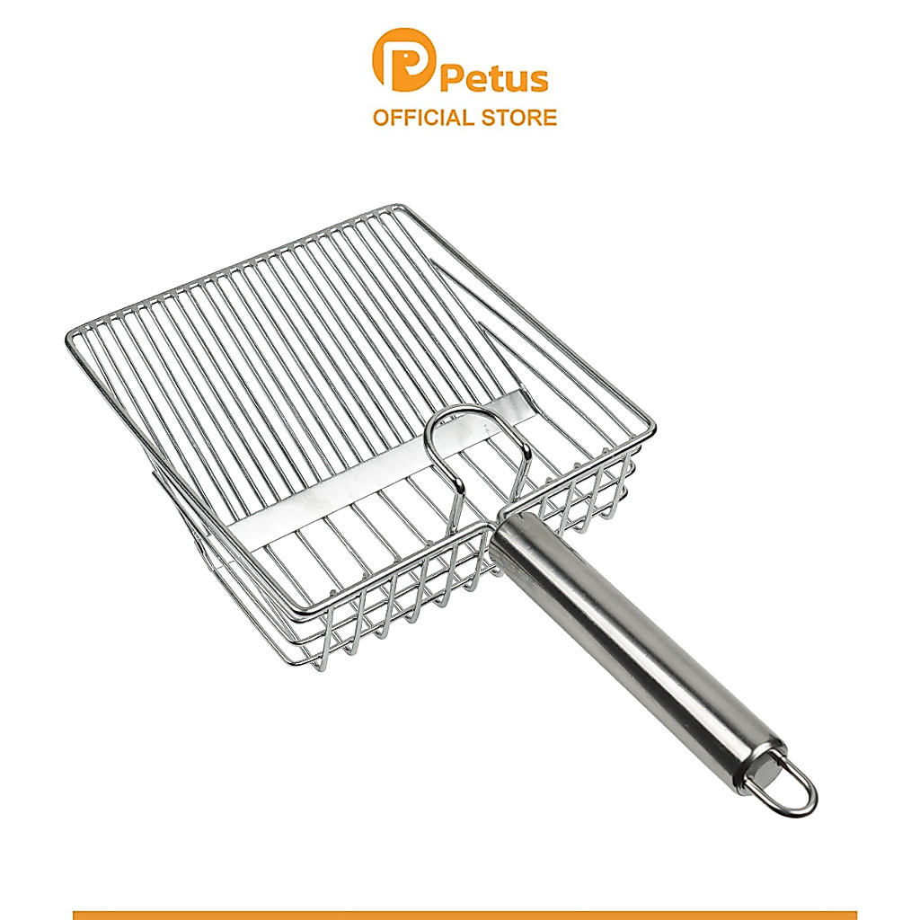 Petus ที่ตักทรายแมว ที่ตักเก็บอึแมว Cat litter scoop มีให้เลือก 4สี ผลิตจากสแตนเลส แข็งแรง ทนทาน ใช้งานได้นาน