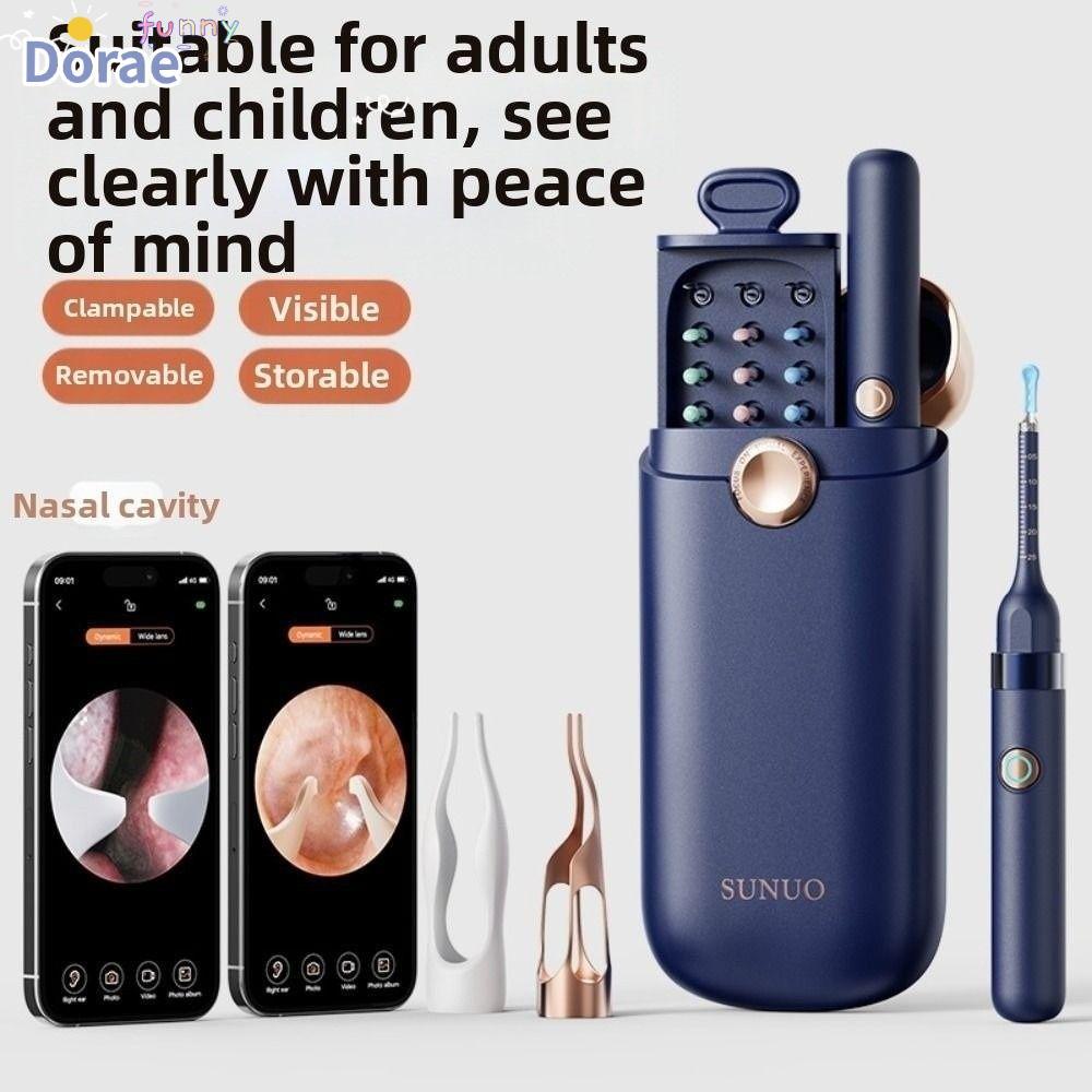 DORAESE Earpicks, EarSight Plus 6 ไฟ LED Smart Visual Ear Cleaner,พร้อมแหนบ 1080P Ear Wax Removal Cl
