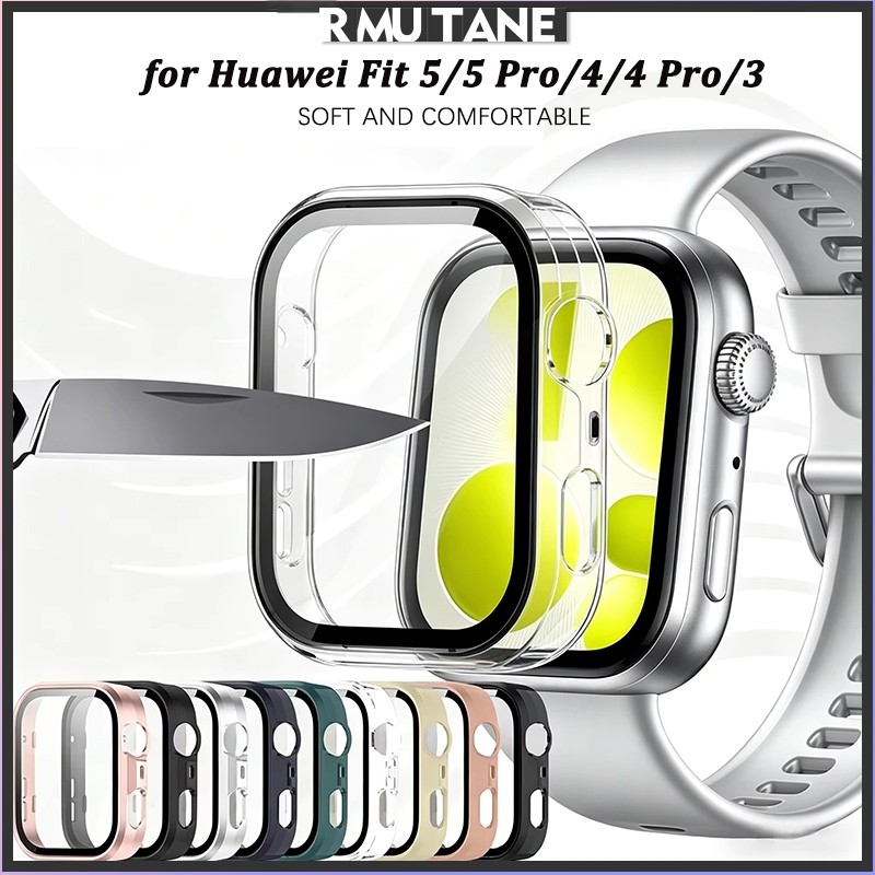 กรณีพีซีแก้วนิรภัยสำหรับ for Smartwatch Huawei Watch Fit 5/5 Pro/4/4 Pro/3 อุปกรณ์ป้องกันหน้าจอสำหรับ