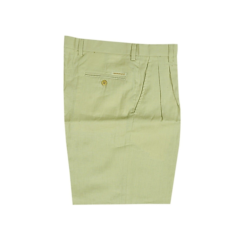 Hazard กางเกงทำงานขายาวมีจีบ ผ้า Linen(ลินิน) สีครีม (22)