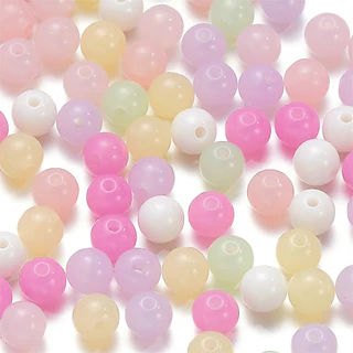 St. kunkka 4/6/8/10 มม.ลูกปัดอะคริลิค 50-200 ชิ้น Jelly สีรอบลูกปัดสําหรับ DIY สร้อยข้อมือสร้อยคอทํา