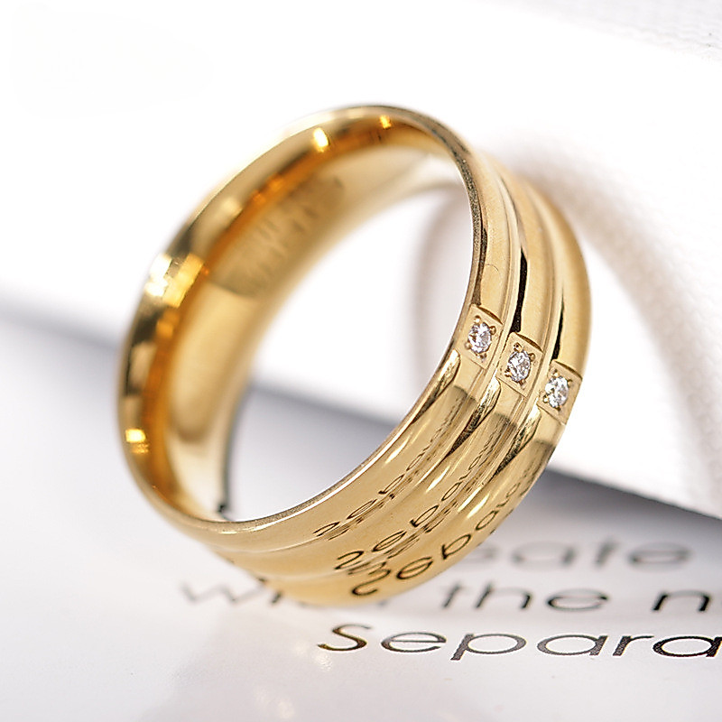 Minimalist สแตนเลส Micro-Inlaid แหวนเพทายรูปทรงเรขาคณิต Niche แฟชั่น High-End CNC แหวน