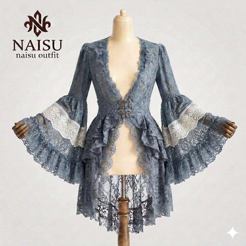 KEMEJA Naisu เสื้อเชิ้ตแขนยาวลูกไม้สีขาวของผู้หญิง ชัยชนะโบรเคด uk xs-7xl ON777