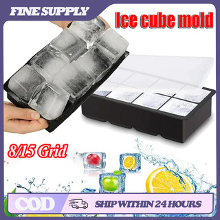 FINE Large Square Ice Cube Mold 6/15 Grid Food Grade Silicone Ice Cube Maker DIY Big Ice Cube Tray